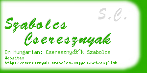 szabolcs cseresznyak business card